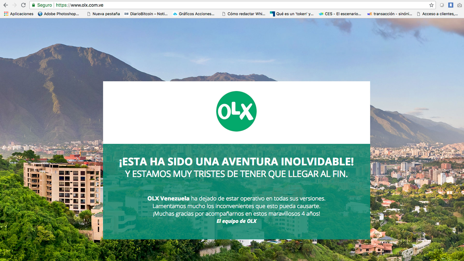 OLX Venezuela anuncia su cierre de sus operaciones en el país